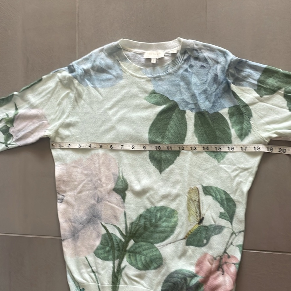 Ted Baker Blue and Green floral insect pullover sweater - Picture 11 of 16